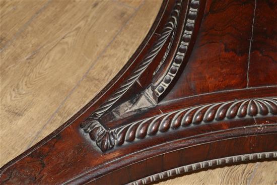 An early Victorian rosewood octagonal centre table W.106cm